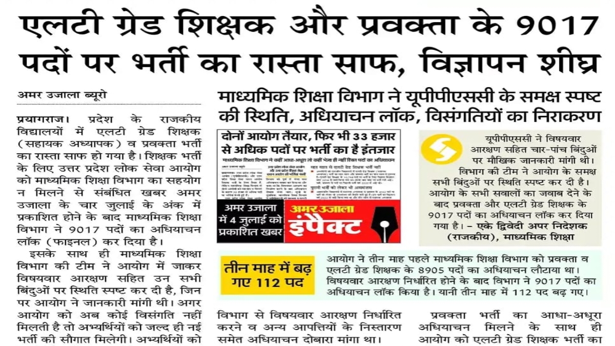 UP COMMING LT GRADE VACANCY
